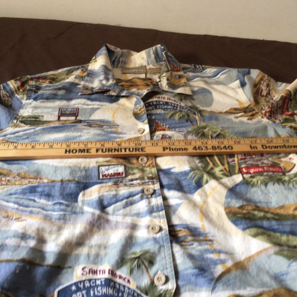 Liz Claiborne Lizwear Large So. Calif. Shirt Malibu, Santa Monica, Laguna Beach - Picture 8 of 12